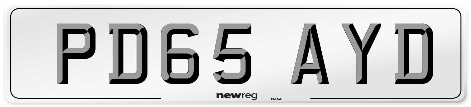 PD65 AYD Number Plate from New Reg